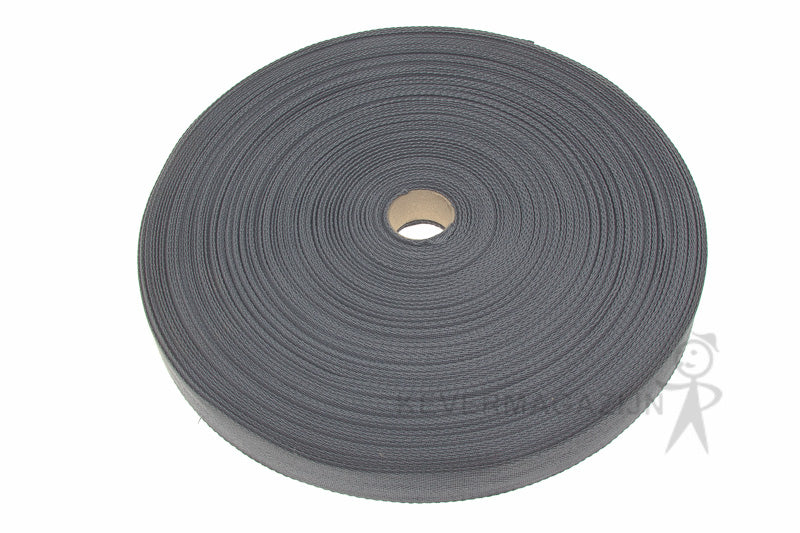 Tapijtband - afbiesband grijs voor afwerking van tapijt, per rol 100 meter.
