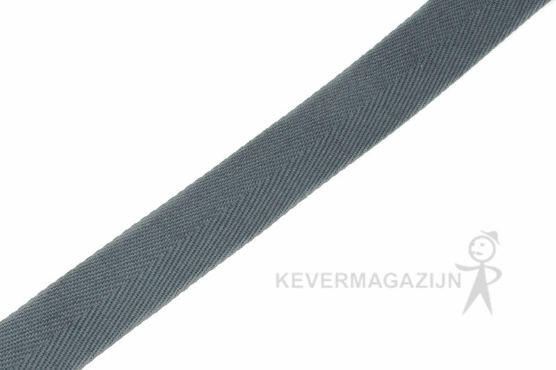 Tapijtband - afbiesband grijs voor afwerking van tapijt, per rol 100 meter.