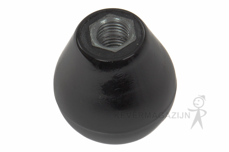 Versnellingspook knop met Wolfsburg embleem, zwart.