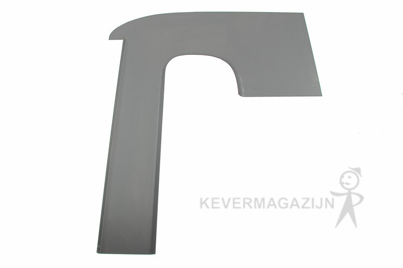 Plaat achter voorwiel, rechts.