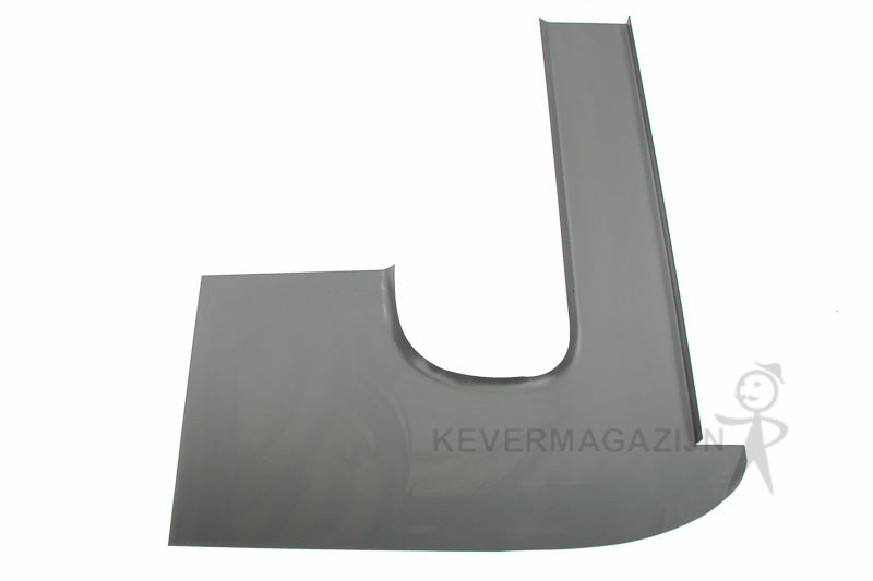 Plaat achter voorwiel, rechts.