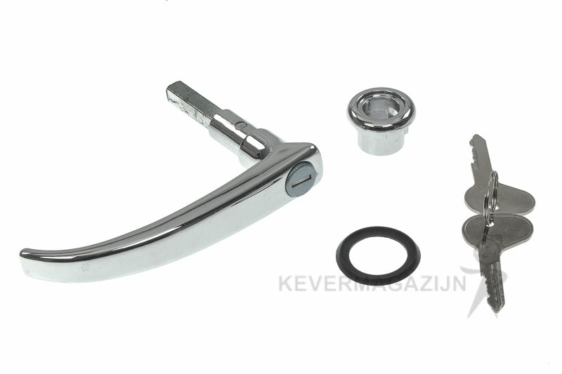 Laaddeur handgreep buitenzijde met slot, verchroomd.