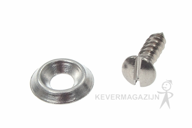 Paneel schroeven en ringen RVS, 60 stuks.