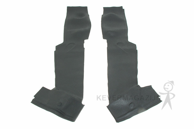 Rubber mat zwart tegen en rond het stoel voetstuk, paar.